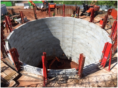 Lymm segmented shaft Super Sewer tank