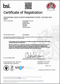 BSI certificate of registration - ISO 45001:2018