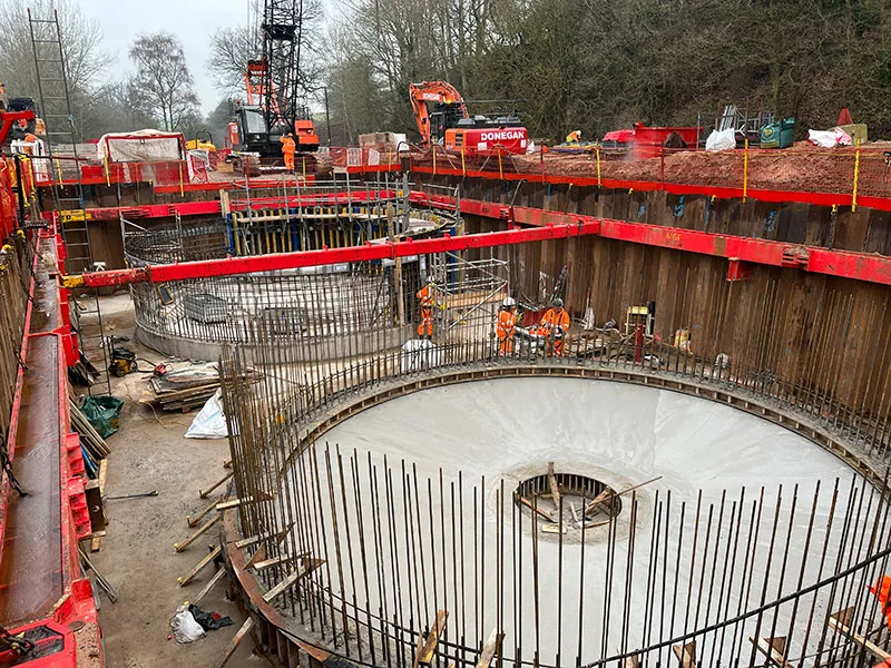 Audlem - Tank base slab poured in the cofferdam