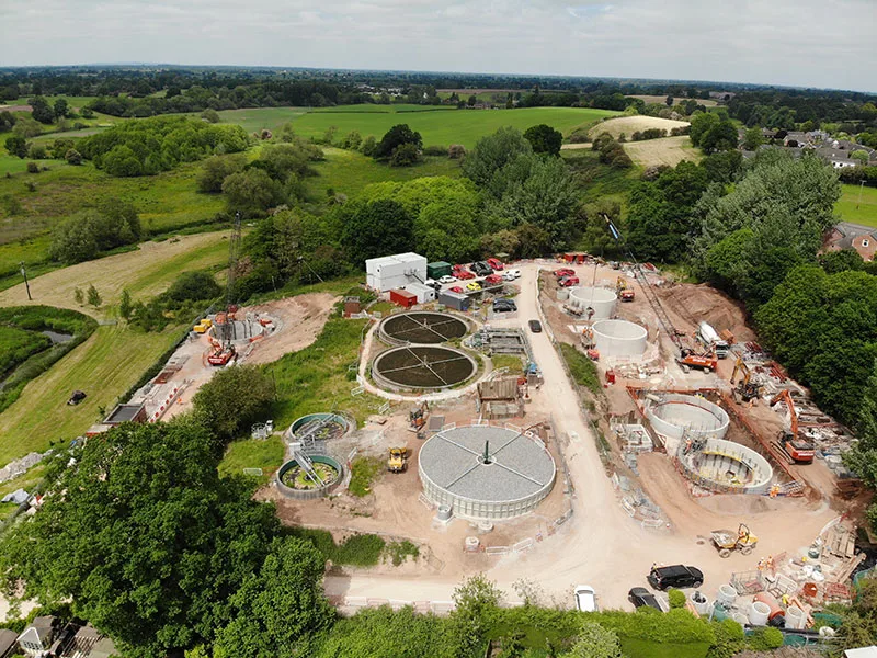 Audlem - Site-wide aerial tanks under construction