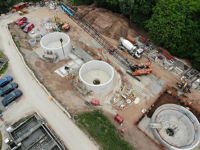 Audlem - Concrete pour at the tank bases